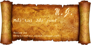 Mátai József névjegykártya